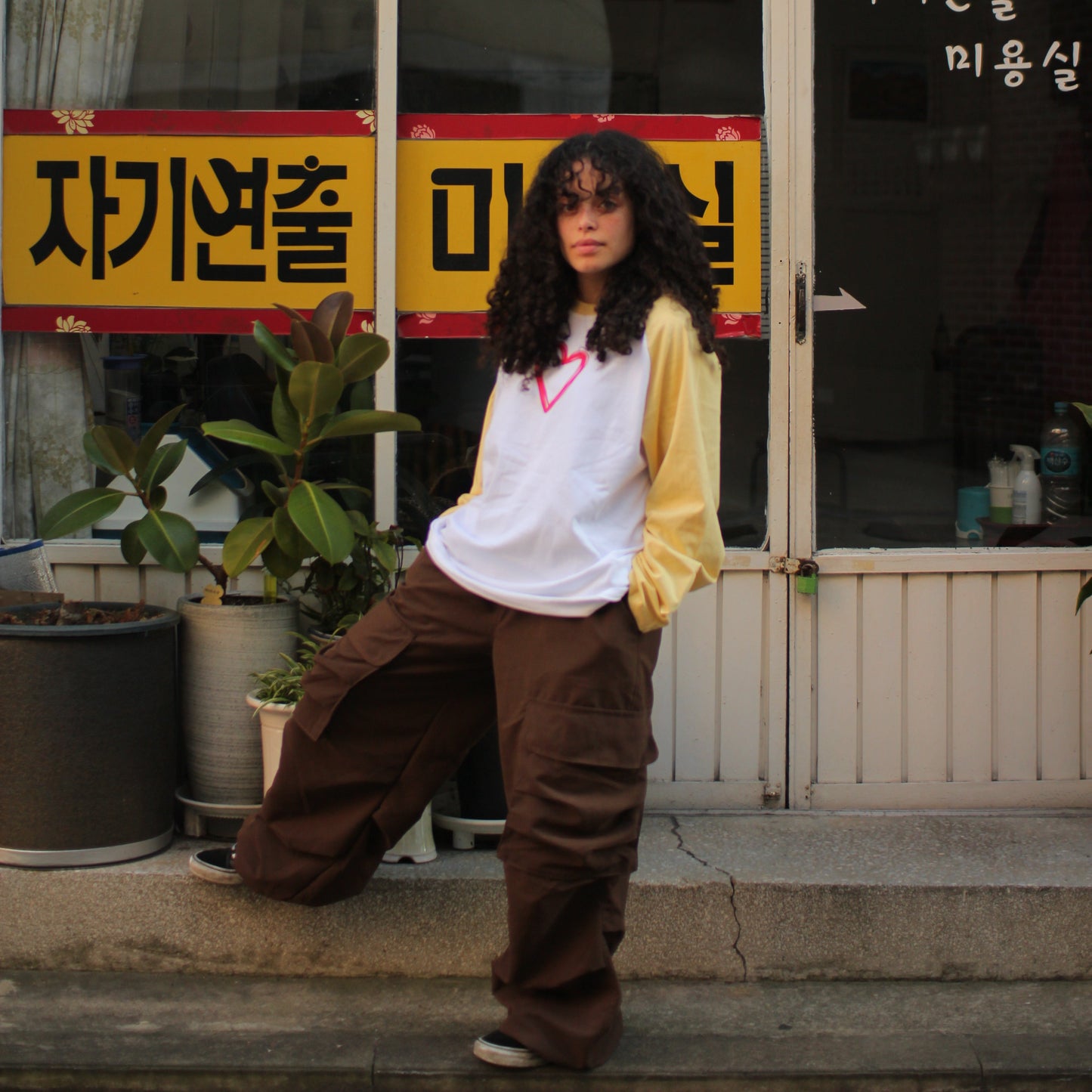 Peach Cotton Cargo Pantalón (EDICIÓN LIMITADA)